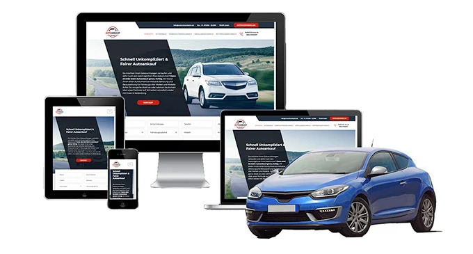 Ankaufseite mobil – Autoankauf Bad Salzuflen mit rotem PKW